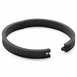 Lucleon Arie | Black Stainless Steel Numeral Bangle Bracelet -MEN'S BRACELETS Sales Store 5 3 no