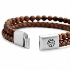 Lucleon Icon | Natural Wood Bead & Vintage Brown Leather Bracelet -MEN'S BRACELETS Sales Store 5 3.19b3c32428893a1a269fda67f69d9f1a 3
