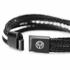 Lucleon Naxos | Black Braided Leather & White Turquoise Bracelet -MEN'S BRACELETS Sales Store 5 3.6960ab4ddc5f71e105cef1654eeff82e 3