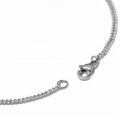 Lucleon 2mm Silver-Tone Stainless Steel Curb Chain Bracelet -MEN'S BRACELETS Sales Store 5 5.d7295011fa26f6aaa5ba5e0842736424 3
