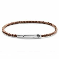Lucleon Collins | 3mm Rusty Brown Woven Leather Bracelet