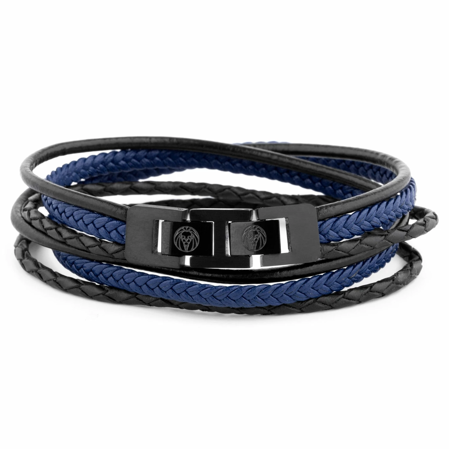 Lucleon Roy | Black & Blue Leather Cord Wrap Bracelet 2 Lucleon Roy | Black & Blue Leather Cord Wrap Bracelet - Image 2