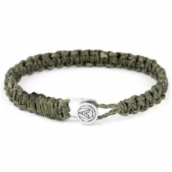 Lucleon Green Waxed Cotton & Silver Bracelet