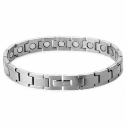 Lucleon Silver-Tone Pure Magnetic Titanium Bracelet -MEN'S BRACELETS Sales Store 6 1mag
