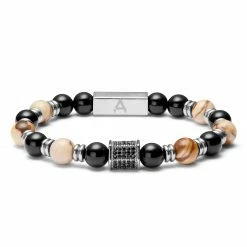 Arkai Black Onyx & European Agate Bracelet -MEN'S BRACELETS Sales Store 6 2.b3661e58d075a3561cf59d5eba66c4db