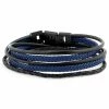 Lucleon Roy | Black & Blue Leather Cord Wrap Bracelet