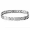 Lucleon Silver-Tone Pure Magnetic Titanium Bracelet