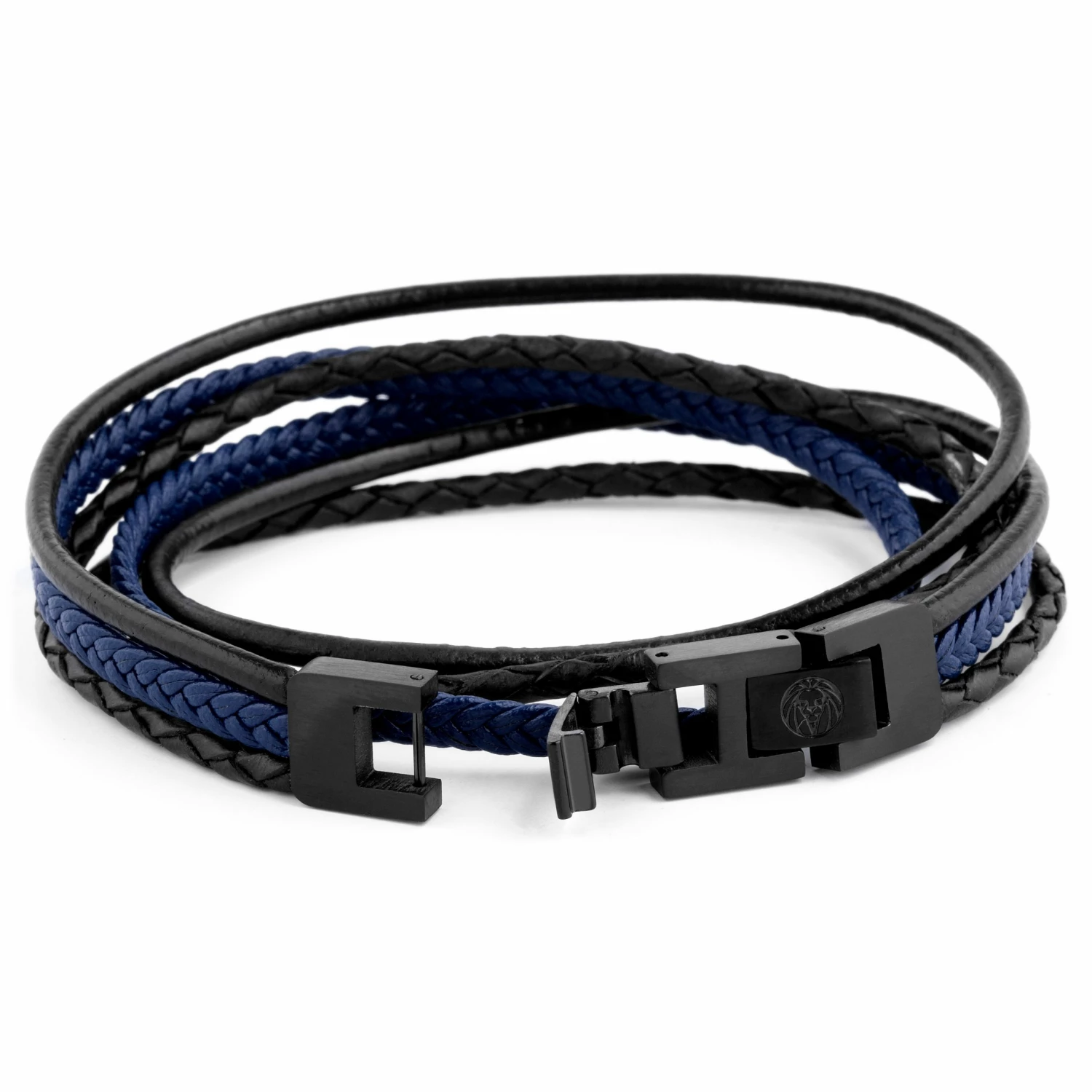 Lucleon Roy | Black & Blue Leather Cord Wrap Bracelet 5 Lucleon Roy | Black & Blue Leather Cord Wrap Bracelet - Image 5