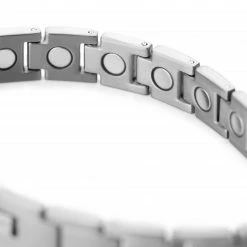 Lucleon Silver-Tone Pure Magnetic Titanium Bracelet -MEN'S BRACELETS Sales Store 6 4mag