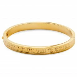 Lucleon Arie | Gold-Tone Stainless Steel Numeral Bangle Bracelet