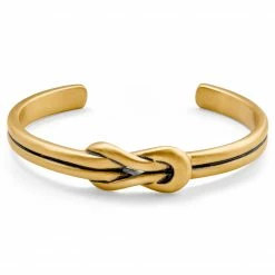 Lucleon Evan | Gold-Tone Stainless Steel Hercules Knot Cuff Bracelet