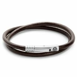 Lucleon Collins | Simple Brown Leather Wrap Around Cord Bracelet