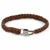 Lucleon Brown Waxed Cotton & Silver Bracelet