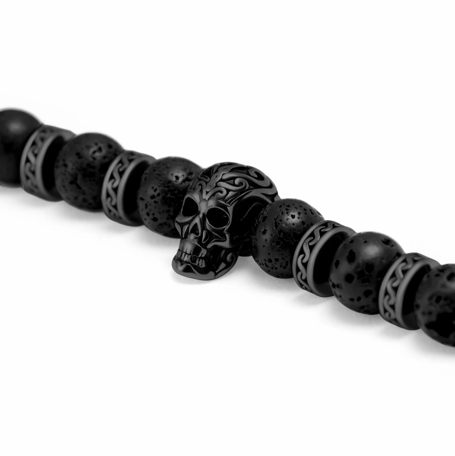Arkai Rico | All Black Lava Rock & Onyx Skull Bracelet Set 5 Arkai Rico | All Black Lava Rock & Onyx Skull Bracelet Set - Image 5
