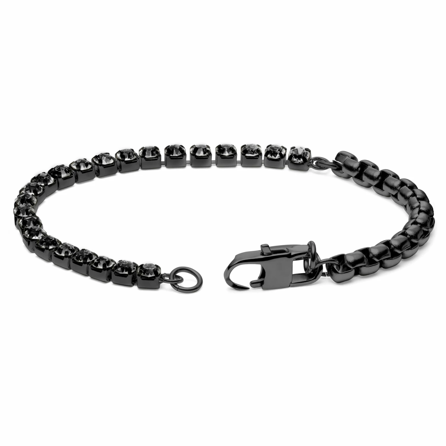 Lucleon Amager | Gunmetal Stainless Steel Box Chain & Glass Diamond Bracelet 2 Lucleon Amager | Gunmetal Stainless Steel Box Chain & Glass Diamond Bracelet - Image 2