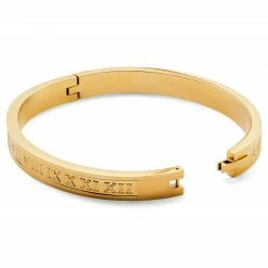 Lucleon Arie | Gold-Tone Stainless Steel Numeral Bangle Bracelet -MEN'S BRACELETS Sales Store 7 3 no