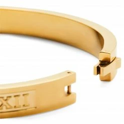 Lucleon Arie | Gold-Tone Stainless Steel Numeral Bangle Bracelet -MEN'S BRACELETS Sales Store 7 4 no