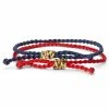 Waykins Blue & Red Braided Nylon Lucky Knot Bracelet Set