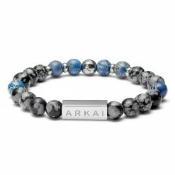 Arkai Snowflake Obsidian & Blue Imperial Jasper Bracelet