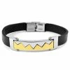 Fort Tempus Black Leather Strap & Gold-Tone Stainless Steel Bracelet