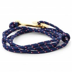 Tailor Toki Navy Blue & Gold-Tone Fish Hook Bracelet -MEN'S BRACELETS Sales Store 8 1 9 1 165