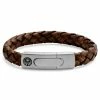 Lucleon Bolo | Brown Braided Leather & Stainless Steel Bracelet