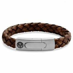 Lucleon Bolo | Brown Braided Leather & Stainless Steel Bracelet