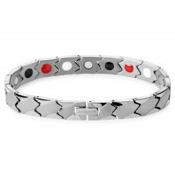 Lucleon Silver-Tone Asymmetric Titanium Magnetic Bracelet 8 Lucleon Silver-Tone Asymmetric Titanium Magnetic Bracelet -MEN'S BRACELETS Sales Store 8 1mag
