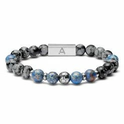 Arkai Snowflake Obsidian & Blue Imperial Jasper Bracelet -MEN'S BRACELETS Sales Store 8 2.500f486ec01c2dcde656c71a431bab59