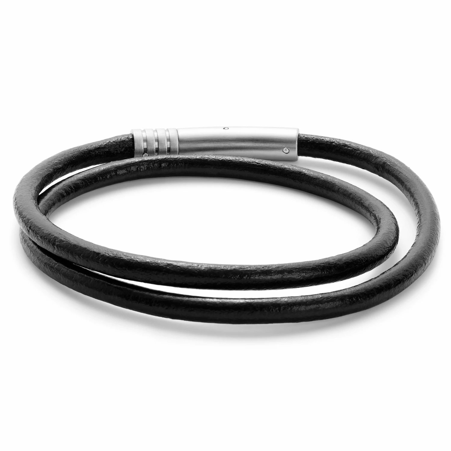 Lucleon Collins | Simple Black Leather Wrap Around Cord Bracelet 4 Lucleon Collins | Simple Black Leather Wrap Around Cord Bracelet - Image 4