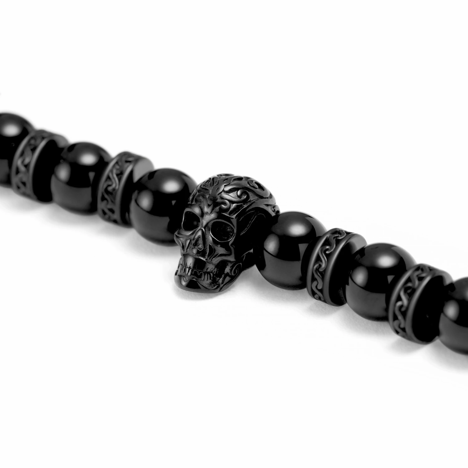 Arkai Rico | All Black Lava Rock & Onyx Skull Bracelet Set 3 Arkai Rico | All Black Lava Rock & Onyx Skull Bracelet Set - Image 3