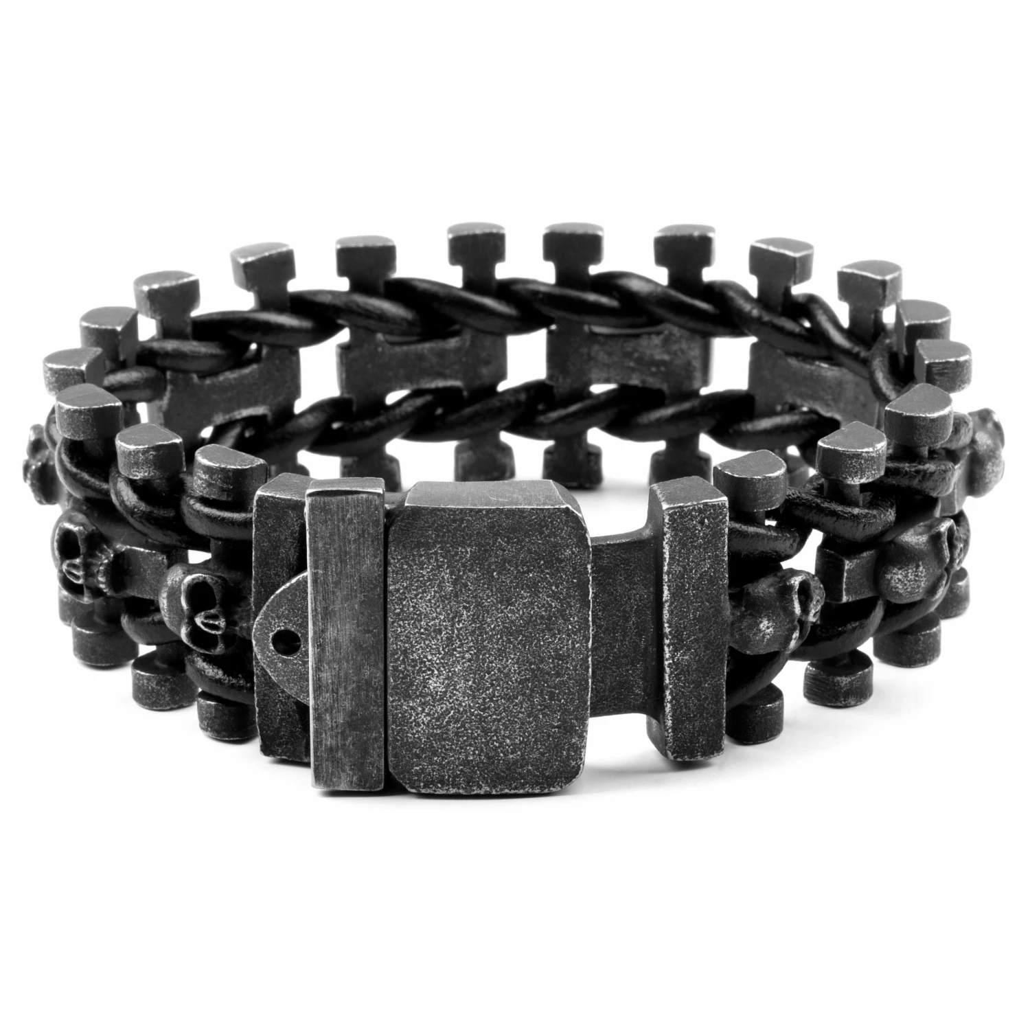 Fort Tempus Chunky Black Stainless Steel Bike Chain Bracelet 3 Fort Tempus Chunky Black Stainless Steel Bike Chain Bracelet - Image 3
