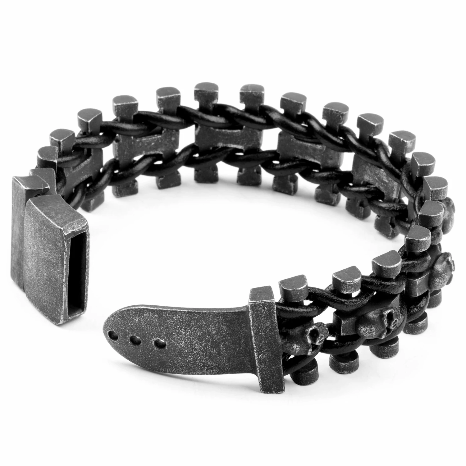 Fort Tempus Chunky Black Stainless Steel Bike Chain Bracelet 2 Fort Tempus Chunky Black Stainless Steel Bike Chain Bracelet - Image 2
