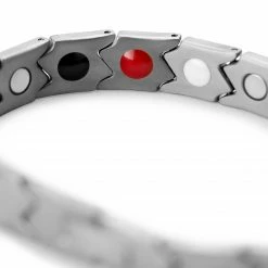 Lucleon Silver-Tone Asymmetric Titanium Magnetic Bracelet 10 Lucleon Silver-Tone Asymmetric Titanium Magnetic Bracelet -MEN'S BRACELETS Sales Store 8 4mag