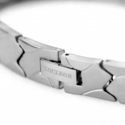 Lucleon Silver-Tone Asymmetric Titanium Magnetic Bracelet 9 Lucleon Silver-Tone Asymmetric Titanium Magnetic Bracelet -MEN'S BRACELETS Sales Store 8 9mag