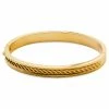 Lucleon Arie | Gold-Tone Stainless Steel Rope Texture Bangle Bracelet
