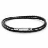 Lucleon Collins | 3mm Black Woven Leather Wrap Bracelet