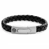 Lucleon Bolo | Black Braided Leather & Stainless Steel Bracelet