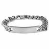 Fort Tempus Chunky 10mm Silver-Tone Stainless Steel ID Bracelet
