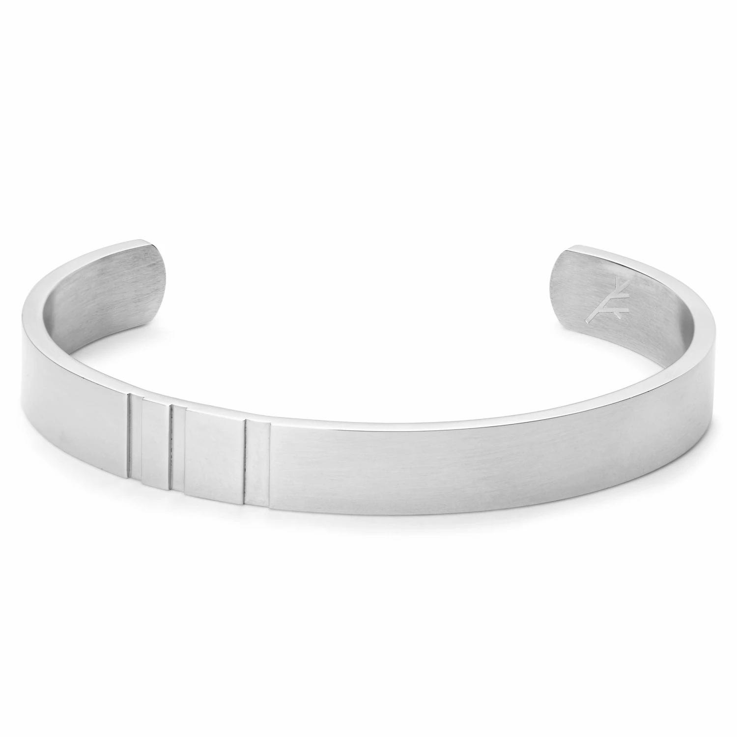 Sidegren Silver-Tone Stainless Steel Cuff Bracelet 1 Sidegren Silver-Tone Stainless Steel Cuff Bracelet