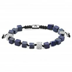 Arkai Orphic | 1/4" (6 mm) Lapis Lazuli & Silver-Tone Stainless Steel Bracelet