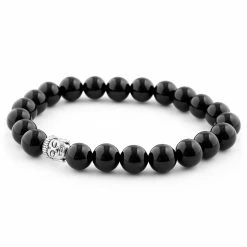 Neshraw Polished Black Onyx Buddha Bracelet -MEN'S BRACELETS Sales Store 9 2 117