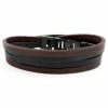 Lucleon Roy | Black & Dark Leather & Stainless Steel Double Strap Bracelet