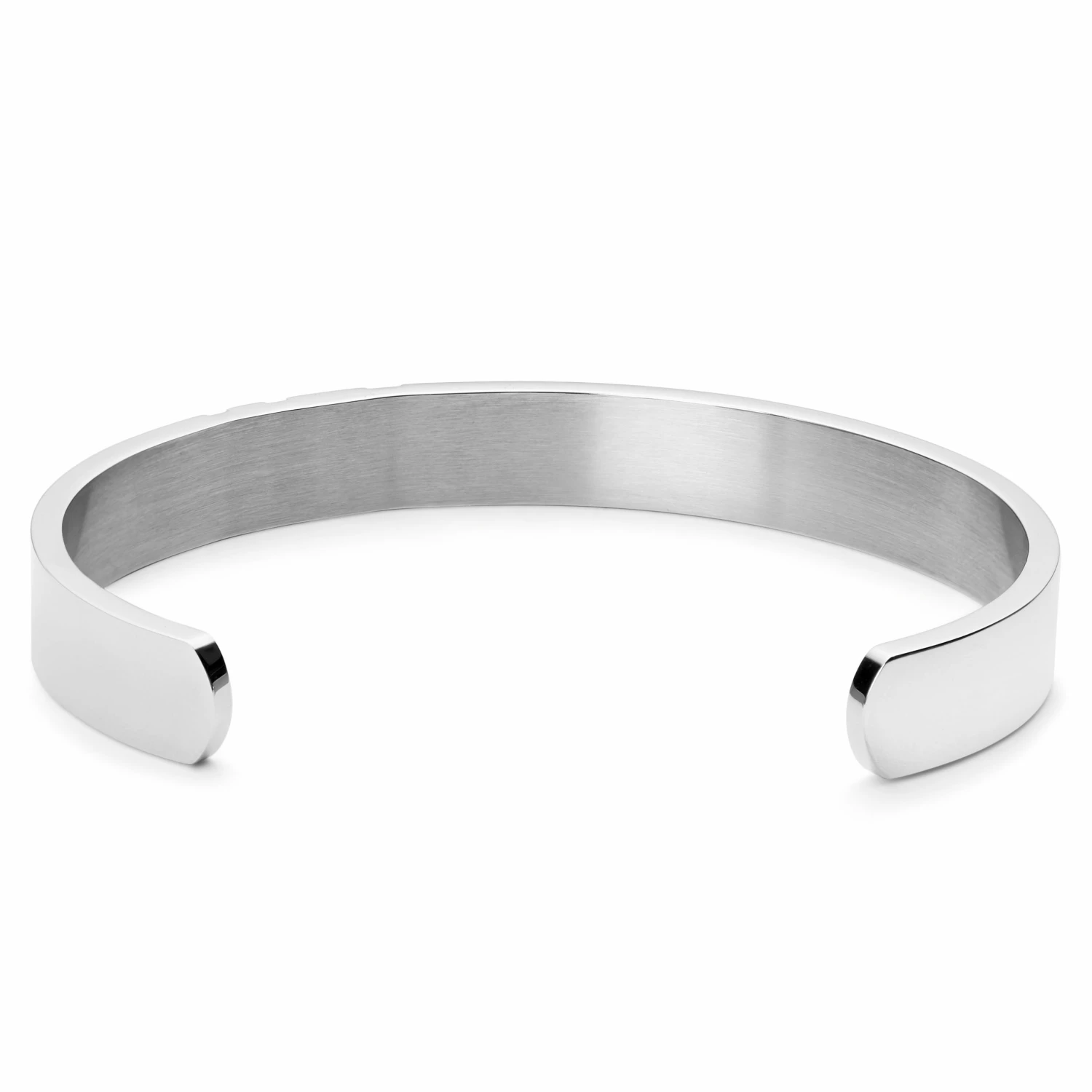 Sidegren Silver-Tone Stainless Steel Cuff Bracelet 2 Sidegren Silver-Tone Stainless Steel Cuff Bracelet - Image 2