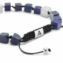 Arkai Orphic | 1/4" (6 mm) Lapis Lazuli & Silver-Tone Stainless Steel Bracelet -MEN'S BRACELETS Sales Store 9 3.57862e4f9c4ad928e117f01247cb3029