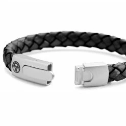 Lucleon Bolo | Black Braided Leather & Stainless Steel Bracelet -MEN'S BRACELETS Sales Store 9 3.932d78134ad30b20a078f8a6be066b6c 3