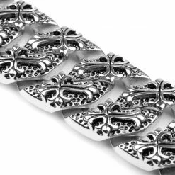 Fort Tempus Chunky Stainless Steel Fleur-De-Lis Bracelet 9 Fort Tempus Chunky Stainless Steel Fleur-De-Lis Bracelet -MEN'S BRACELETS Sales Store 9 7 16