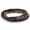 Lucleon Black Natural Stone & Wooden Bracelet Set