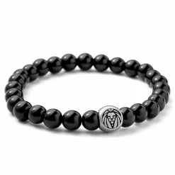 Lucleon Black Onyx & Stainless Steel Bracelet