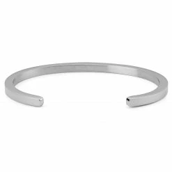 Lucleon Thin Silver-Tone Stainless Steel Cuff Bracelet -MEN'S BRACELETS Sales Store Silvc5e2b8470877f5b9a1ce28fba2c2174a 2 1